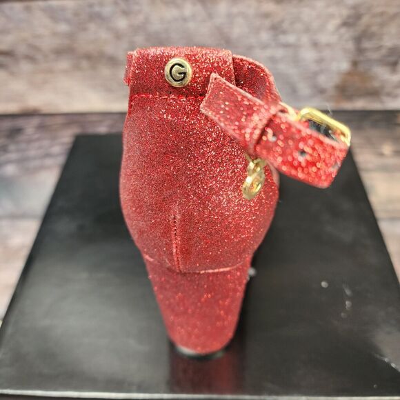 Guess Womens  Heels Dark Red Texture Size 9m Open Toe gg Shantel3 - Picture 9 of 14